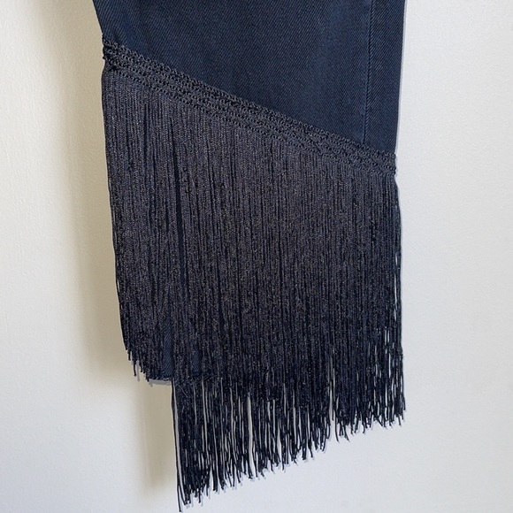 ZARA | Fringe hem crop jeans in black - Picture 12 of 13